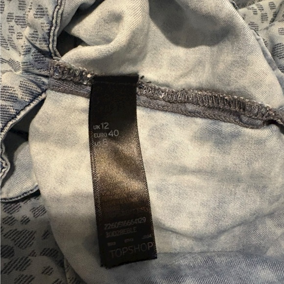 Topshop denim animal print short sleeve dress size 8 - Picture 5 of 8